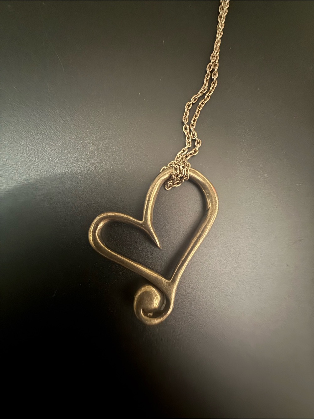 925 Sterling Silver Heart Charm Pendant Necklace Box Chain Spring Ring Closure.